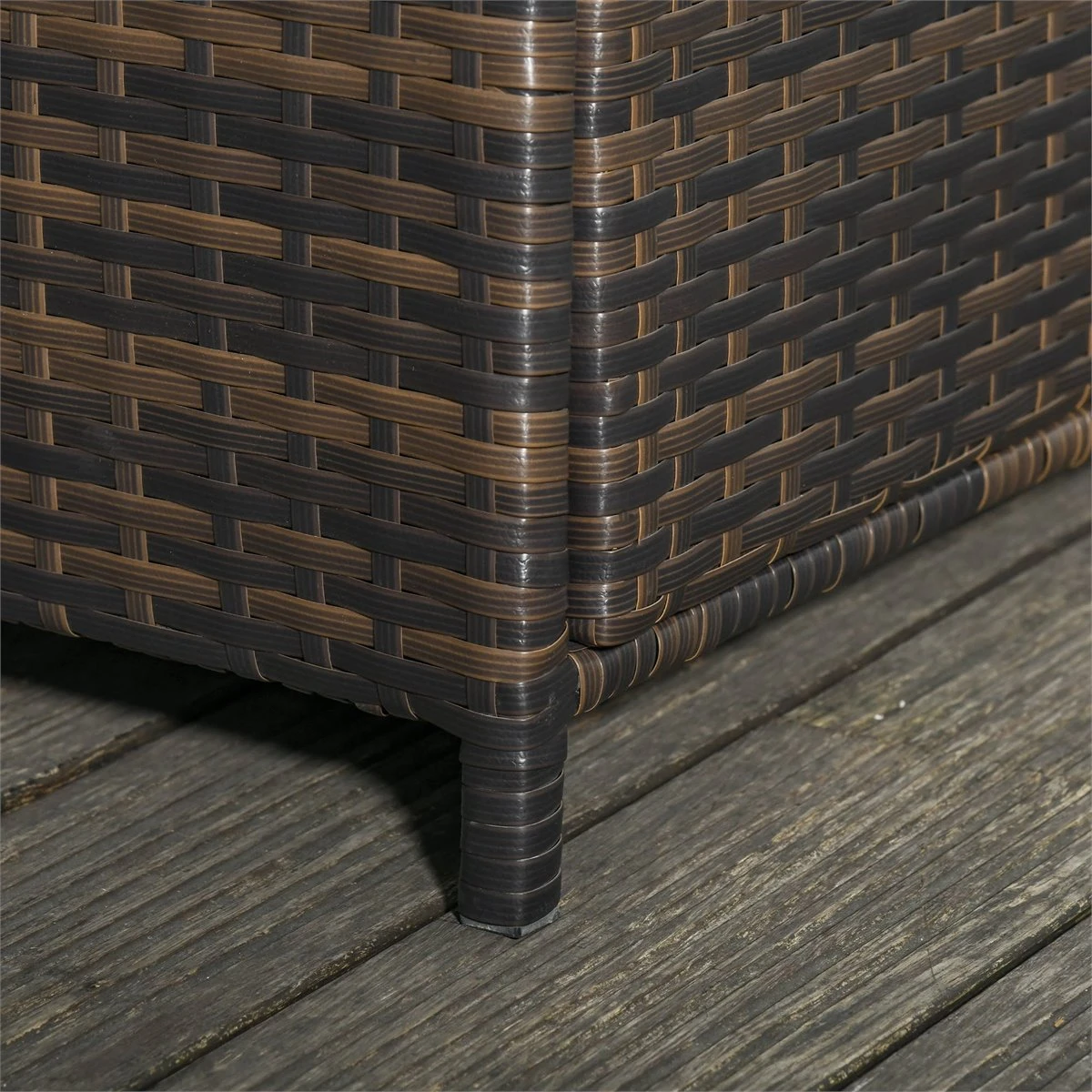 Outsunny Sofá De Ratán De 2 Plazas Con Mesitas Y Reposapiés De Almacenaje Tumbona De Jardín Con Respaldo Inclinable Y Cojines Gruesos Desenfundables 130x72x96 Cm Marrón Y Beige 10 Outsunny Sofá De Ratán De 2 Plazas Con Mesitas Y Reposapiés De Almacenaje Tumbona De Jardín Con Respaldo Inclinable Y Cojines Gruesos Desenfundables 130x72x96 Cm Marrón Y Beige - Imagen 8