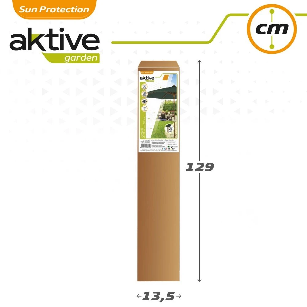 Parasol Hexagonal 250 Cm Color Verde Mástil Aluminio Aktive Garden 9 Parasol Hexagonal 250 Cm Color Verde Mástil Aluminio Aktive Garden - Imagen 7