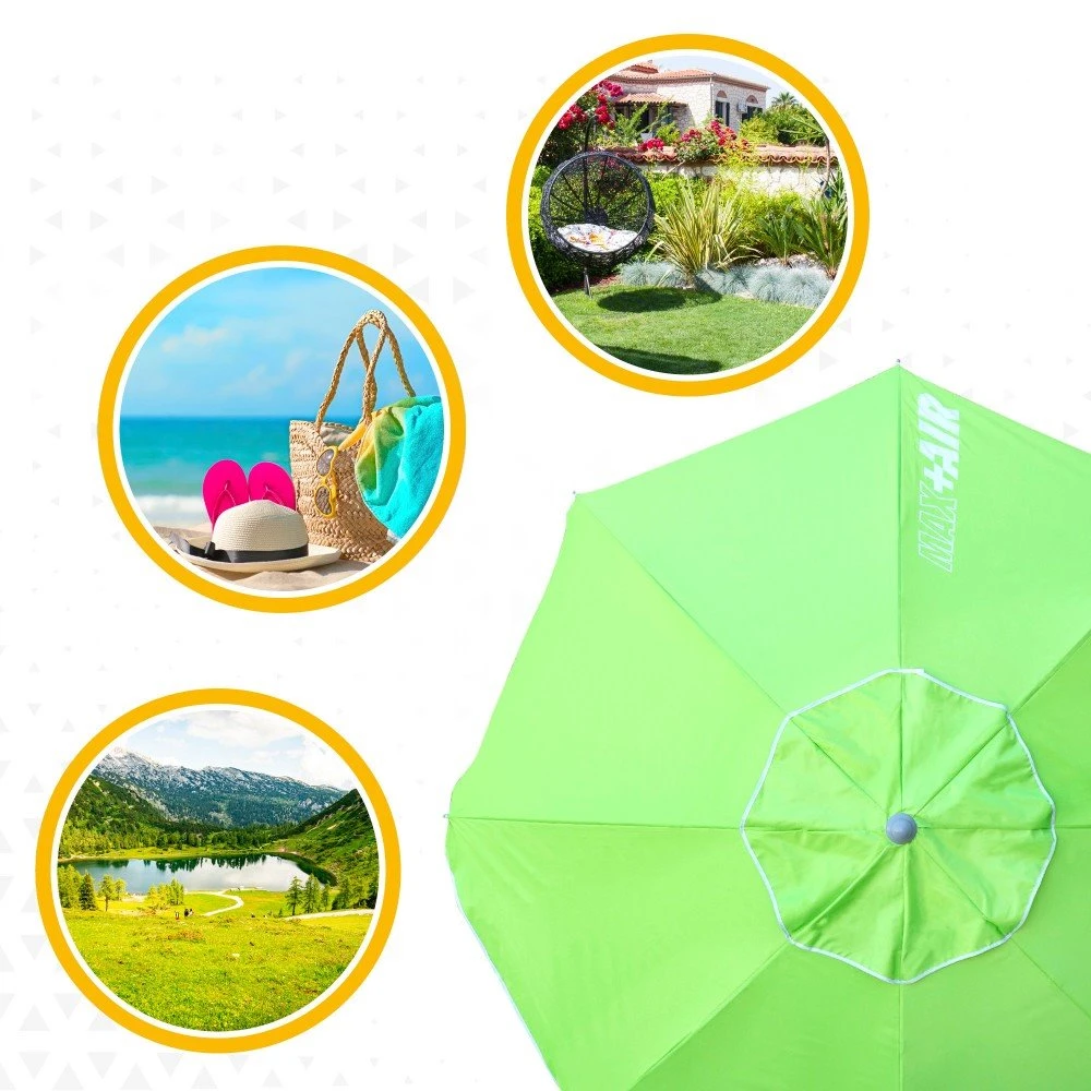 Sombrilla Playa Antiviento Ø200 Cm C/mástil Reclinable Y Protección UV50 Aktive 10 Sombrilla Playa Antiviento Ø200 Cm C/mástil Reclinable Y Protección UV50 Aktive - Imagen 8