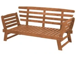 Banco De Jardín En Madera Clara Con Cojines Grises PORTICI -Jardín Muebles Ventas 500c01f7928093c028540bbd29f586314efe8f3c e80848767484402c9178c7fdc87fae05
