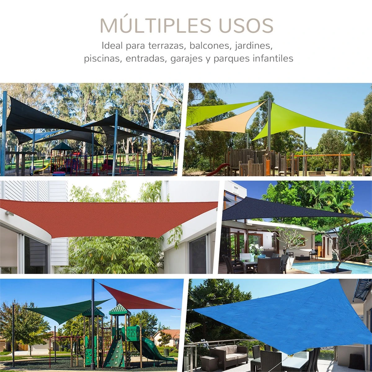 Outsunny Toldo Vela Color Crema Sombrilla Parasol Triangulo Tela De Poliéster Jardin Playa Camping Sombra (varios Colores Y Medidas), Medida 3x3x3 Metros, Color Crema 9 Outsunny Toldo Vela Color Crema Sombrilla Parasol Triangulo Tela De Poliéster Jardin Playa Camping Sombra (varios Colores Y Medidas), Medida 3x3x3 Metros, Color Crema - Imagen 7