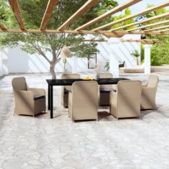 Juego De Comedor Para Jardín 7 Piezas Con Cojines Marrón VidaXL -Jardín Muebles Ventas 524c11b1e6f555a1e97ed37874a79d23d6d26acb 5e50744c3c094ce1a8ed2fd1b1c14213