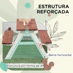 Outsunny Juego De Mesa Y 2 Bancos Infantiles De Madera Mesa De Picnic Para Niños De 3-8 Años Para Jardín Patio Terraza 89x79x50 Cm Marrón -Jardín Muebles Ventas 532b6bb8e31beb66e8b5c66d9dfd85c6303acf96 fd7f5238eb12431db1ee70bd45e87b65