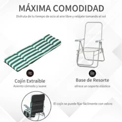 Outsunny 2 Tumbonas Plegables De Jardín Sillas De Gravedad Cero De Acero Con Cojín Acolchado Respaldo Ajustable En 5 Posiciones Y Reposapiés 60x75x50-102 Cm Rayas Verde -Jardín Muebles Ventas 54469aa9efbc776bc2c5dbcdb7bf4983fbbd84fa 331b878a4a17463a9359fc958a72df59