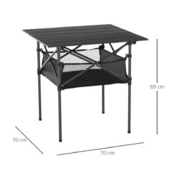 Outsunny Mesa De Camping Plegable Mesa De Picnic Con Espacio Almacenaje De Malla Y Bolsa De Transporte Para Jardín Patio Exterior 70x70x69 Cm Negro -Jardín Muebles Ventas 544baf6a00effd0dca5d9f5377f112f95a8a94a5 cf08212f11f340918b43ca05fea1957d