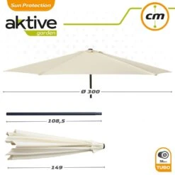 Parasol Hexagonal 300 Cm Color Crema Mástil Aluminio Aktive Garden -Jardín Muebles Ventas 5524ca1b430e9d35dd8ce91cab8acb74166c95c8 94a22aa04c2b48e09fcea2e6d1d310a0