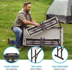 Conjunto Plegable Mesa Y 2 Bancos Utrarresistente LIFETIME 106x61x74 Cm UV100 -Jardín Muebles Ventas 55ae388b4cf177aef2b1706ee0b9fcbee40e212f 94debca1cf6f4e2ab6cf9cdaa23d2a04