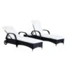 Outsunny Set De 2 Tumbonas Chaise Longue + 1 Mesa De Ratan Para Jardín O Terraza Sillas Con Cojín Y Respaldo Ajustable A 5 Niveles (Negro) -Jardín Muebles Ventas 55ff46989d6224ef1adcb2beca339a6984d43d02 7c3cb01970de40ddad9efdeea81a1267