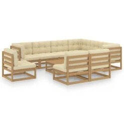 Set De Muebles De Jardín 10 Pzs Cojines Madera Pino Marrón Miel VidaXL -Jardín Muebles Ventas 569392c02d03d670d25963edb0c29f053fb76f20 067e6005cced4fd29428c09953906317