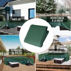 Outsunny Funda Para Muebles De Jardín 245x165x55 Cm Cubierta De Protección De Exterior Con Ojales De Aluminio Y Tela Oxford Impermeable Para Terraza Patio Balcón Verde -Jardín Muebles Ventas 577fdd6f407beeff774cdb47f9f46cae484c6832 39b234ae327a430b9bbba40cc2fbc40e