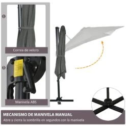 Outsunny Sombrilla De Jardín De Aluminio 245x245x245 Cm Parasol Excéntrico Con Manivela Giratorio 360° Inclinación De 5 Niveles Tela Desmontable Y Ventilación Para Patio Terraza Gris 16 Outsunny Sombrilla De Jardín De Aluminio 245x245x245 Cm Parasol Excéntrico Con Manivela Giratorio 360° Inclinación De 5 Niveles Tela Desmontable Y Ventilación Para Patio Terraza Gris -Jardín Muebles Ventas 58c58a1b63275694150a19f3344b4bfbc9ca7c38 4875e75557aa44c2b7f20d99f95def96
