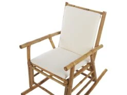 Silla Mecedora De Madera De Bambú Clara/blanco Crema FRIGOLE -Jardín Muebles Ventas 5914c82c919f94fb79fa36f8496532620ac0909a e6f12e525e1045c1b91634b5a750393e
