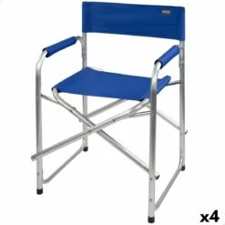 Silla Plegable Para Camping Aktive Azul 56 X 78 X 49 Cm (4 Unidades)