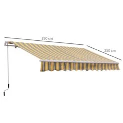 Outsunny Toldo Manual Plegable 3.5x2.5m De Aluminio Toldo Balcón Patio Terraza Con Manivela Resistente Al Agua Protección Solar UV Para Jardín Exterior Amarillo -Jardín Muebles Ventas 59ea84fe1965c9fdcf2b39813b4ad9465258634f 71072f55920043a28f7a2c49638065d1