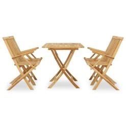 Conjunto De Comedor De Jardín 5 Piezas Madera Maciza De Teca VidaXL