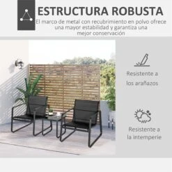 Outsunny Conjunto De Muebles De Jardín 3 Piezas Mesa De Vidrio Templado 44x44x41 Cm Y 2 Sillas 62x80x75 Cm Con Reposabrazos Y Respaldo Transpirable Para Terraza Balcón Negro 17 Outsunny Conjunto De Muebles De Jardín 3 Piezas Mesa De Vidrio Templado 44x44x41 Cm Y 2 Sillas 62x80x75 Cm Con Reposabrazos Y Respaldo Transpirable Para Terraza Balcón Negro -Jardín Muebles Ventas 5b0b38e7c6258cafbf5990beea77b8a98a38af68 bf2b83be3b7849649c114410c274b2bf