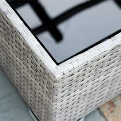 Outsunny Conjunto De Muebles De Jardín De Ratán 4 Piezas Mesa De Centro De Vidrio Sofá Doble Y 2 Sofás Esquineros Con Cojines Desenfundables Para Terraza Exterior Gris -Jardín Muebles Ventas 5b57ef0ae5ada5299705a29046954a22b20743d8 e4377da5b3164148bd69e4e3798f7f3d