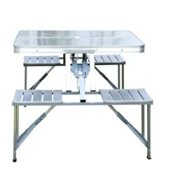 Outsunny Mesa Maleta De Camping Plegable Portátil Con 4 Asientos Y Agujero Para Sombrilla Estructura De Aluminio Para Playa Picnic 136x85,5x66 Cm Plata -Jardín Muebles Ventas 5c3d79c91ccfb5199c4b6af0fbfb5d2ae2e3bcfa c41b61bcc7fa4b48a8d4c550a7e7c872