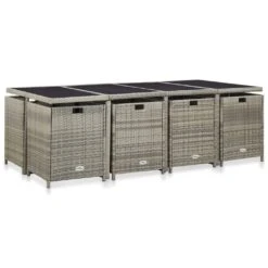 Set Comedor De Jardín 13 Piezas Y Cojines Ratán Sintético Gris VidaXL -Jardín Muebles Ventas 5deccef9b9883b3d95b6e77caeab3d5ea8b863a7 366ddb897e18403d9e4461de370bf4c3