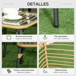 Outsunny Conjunto De Muebles De Ratán Para 4 Personas Muebles De Jardín 4 Piezas Con Sofá De 2 Plazos 2 Sillones Mesa De Centro Y 4 Cojines Para Terraza Patio Arena -Jardín Muebles Ventas 5f99ca92c6713eeda7fa20593561a8e18f7446b5 24cf23bc578946d4b837f6ee571c15d8