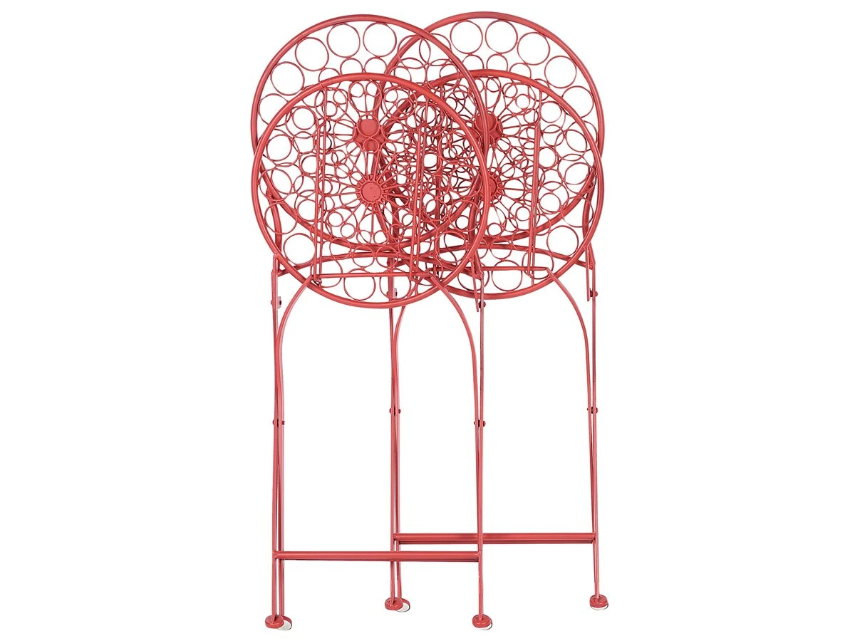 Conjunto De 2 Sillas De Balcón De Metal Rojo SCARIO 9 Conjunto De 2 Sillas De Balcón De Metal Rojo SCARIO - Imagen 7