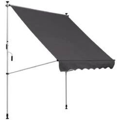 Outsunny Toldo Manual Retráctil 200x150 Cm Con Manivela De Aluminio Ángulo Ajustable Protección Solar Para Terraza Balcón Jardín Patio Gris -Jardín Muebles Ventas 60e6695dd54560a3210a3045c2badb4e1977a903 e96b9c7b052b42ca8b513eb1163efe31