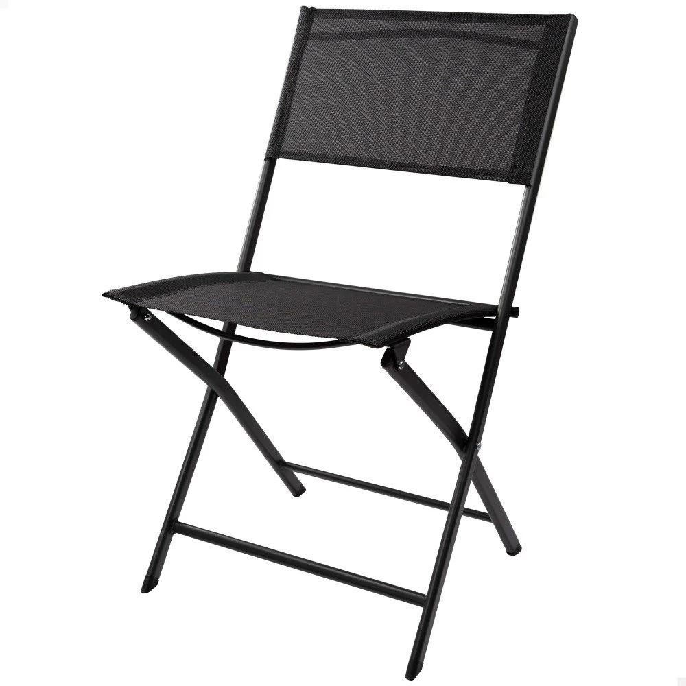 Silla Plegable Jardín Tejido Reforzado Negra Aktive 3 Silla Plegable Jardín Tejido Reforzado Negra Aktive