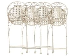 Conjunto De 4 Sillas De Balcón Blanco Crema BIVIO -Jardín Muebles Ventas 63a4c150daabf012f50903d452c1008a84393398 d70ba905a7a448e9833101b53661f22f