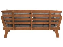 Banco De Jardín En Madera Clara Con Cojines Grises PORTICI -Jardín Muebles Ventas 6635372fa3c2fef658bb16010426fa25e4b34b45 a4b03496205f4a538aa71f46774b7416