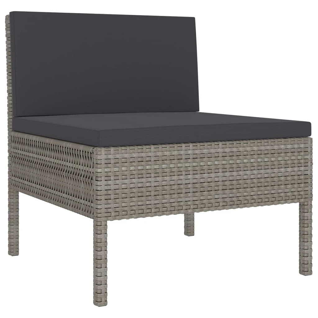 Set De Muebles De Jardín 12 Pzas Y Cojines Ratán Sintético Gris VidaXL 4 Set De Muebles De Jardín 12 Pzas Y Cojines Ratán Sintético Gris VidaXL - Imagen 2