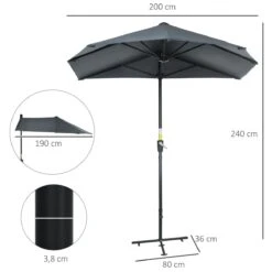 Outsunny Sombrilla De Pared De Jardín 200x190x240 Cm Parasol Con Manivela Poste De Acero Y Base Cruzada Protección Solar Para Terraza Balcón Exterior Gris -Jardín Muebles Ventas 672f3689039beb95879516168bb20b869e64b583 7add66334d9448b69734d1d12c8d9b7c