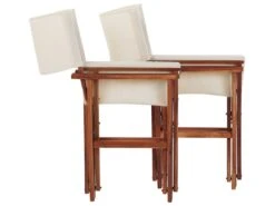 Conjunto De 2 Sillas De Jardín Madera Oscura/blanco Crema Con Tela Verde/blanco/rojo CINE -Jardín Muebles Ventas 67b8a7bfbda662f86e4498e7d1d9171b2ba293f2 4e6fa3f5f63944d6b38e20325fe1f206