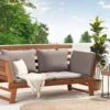 Banco De Jardín En Madera Clara Con Cojines Grises PORTICI -Jardín Muebles Ventas 6817962cb75c6216688efafbefb32a01678f5bb0 02a04bea010d49babdf02f19252f424e