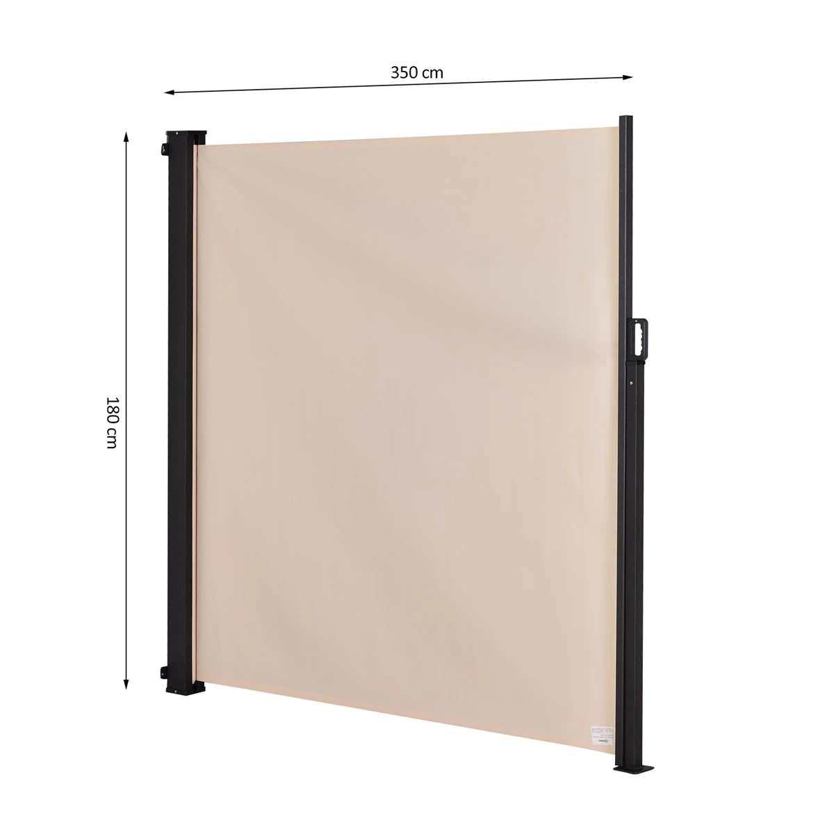 Outsunny Toldo Lateral Retráctil Exterior 350x180cm Pantalla De Privacidad Contra Sol Viento Visión Para Jardín Patio Balcón Tejado Hecho De Aluminio Poliéster Montar Utilizar Fácil Beige 5 Outsunny Toldo Lateral Retráctil Exterior 350x180cm Pantalla De Privacidad Contra Sol Viento Visión Para Jardín Patio Balcón Tejado Hecho De Aluminio Poliéster Montar Utilizar Fácil Beige - Imagen 3