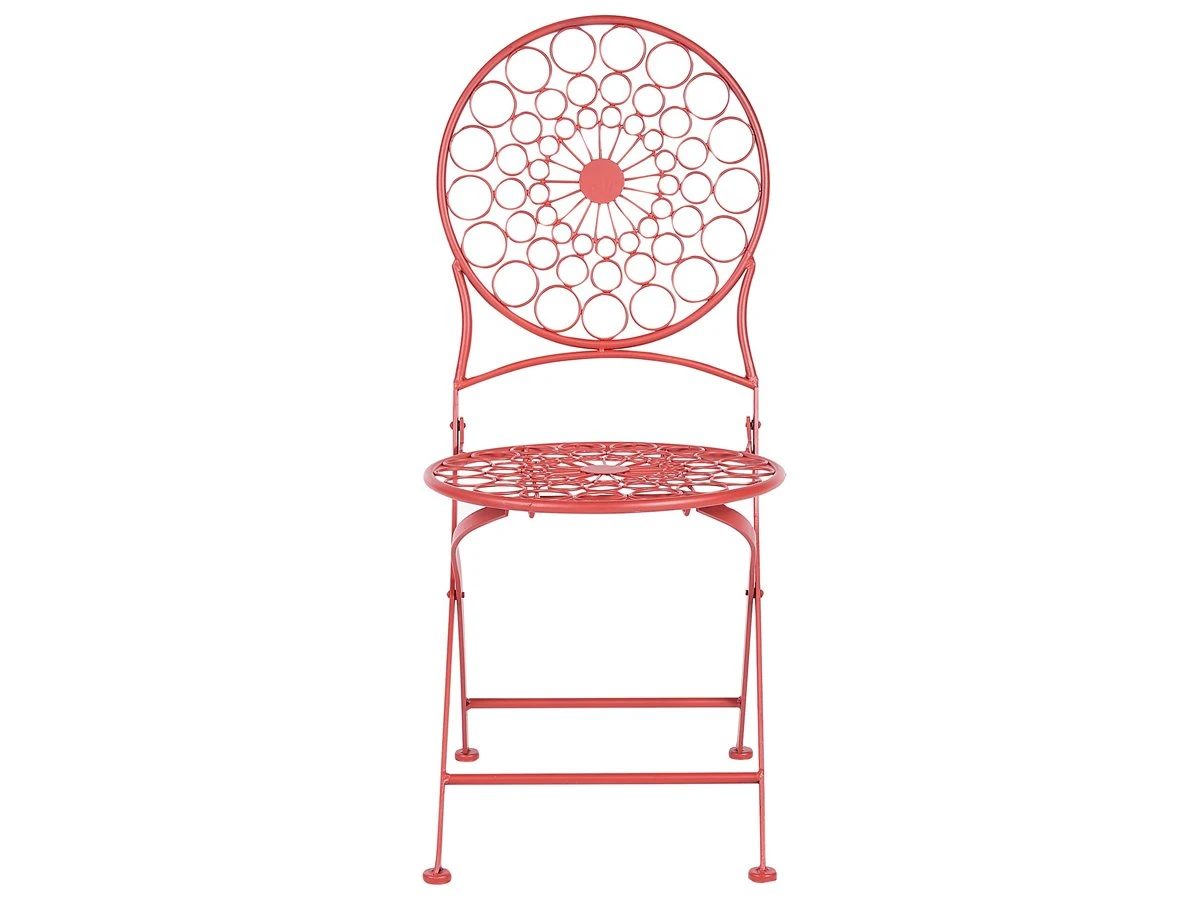 Conjunto De 2 Sillas De Balcón De Metal Rojo SCARIO 6 Conjunto De 2 Sillas De Balcón De Metal Rojo SCARIO - Imagen 4