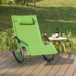 Tumbona, Mecedora Con Almohada Y Bolsillo Lateral, Estructura De Hierro, Malla Transpirable Teslin, Cómodo, Soporta Hasta 150 Kg Verde OGS28-GR SoBuy -Jardín Muebles Ventas 6b143a68ecb90520a1455de64c29abab896c3bac c1c8cabc44c24156b4c1675a894b0a6d
