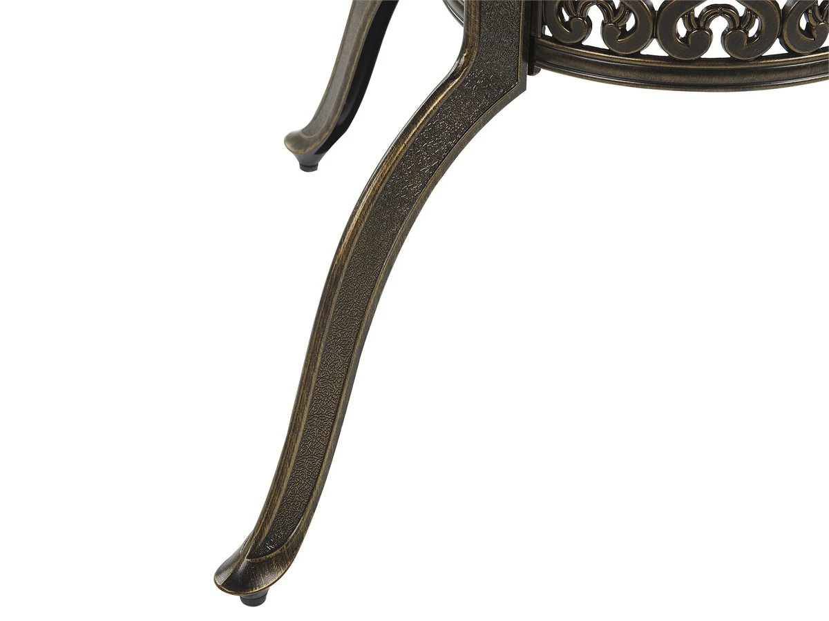 Mesa De Jardín De Metal Marrón Oscuro ⌀ 102 Cm SAPRI 7 Mesa De Jardín De Metal Marrón Oscuro ⌀ 102 Cm SAPRI - Imagen 5