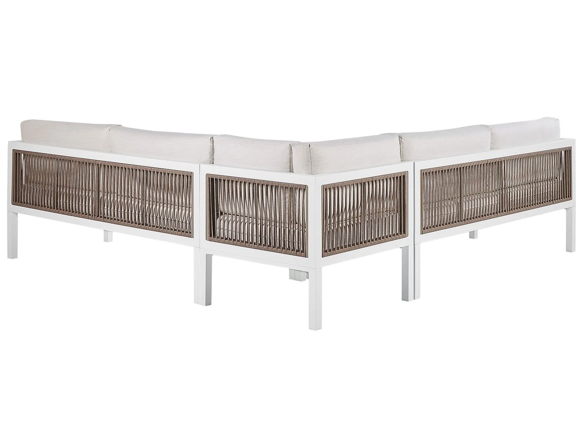 Conjunto De Jardín 4 Plazas De Metal Blanco Crema/marrón/beige Derecho BORELLO 8 Conjunto De Jardín 4 Plazas De Metal Blanco Crema/marrón/beige Derecho BORELLO - Imagen 6