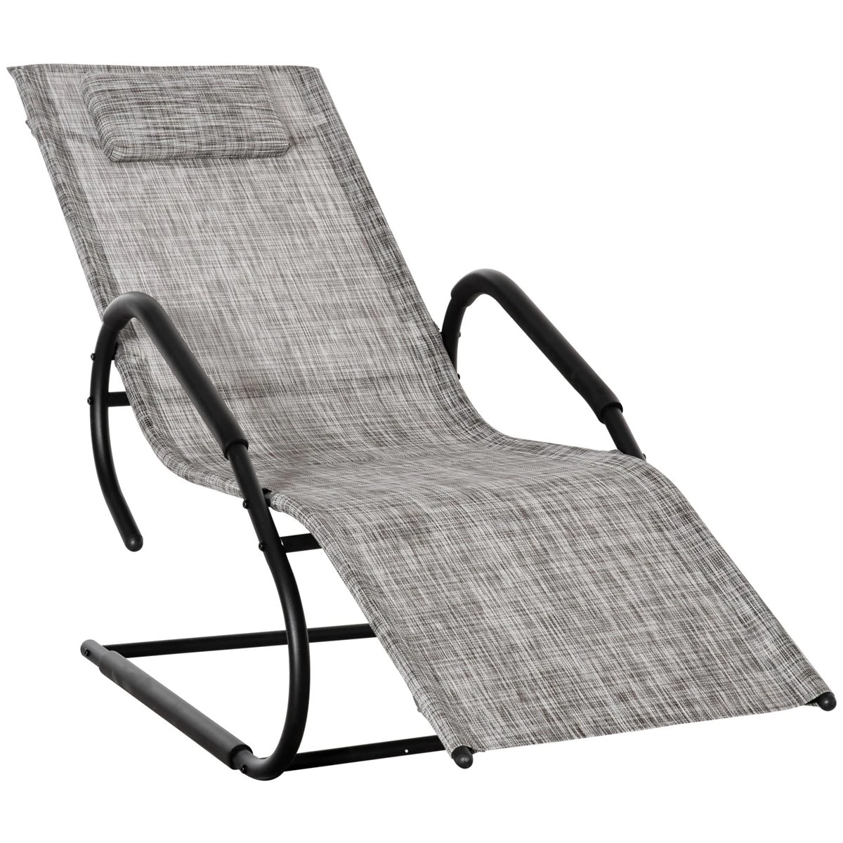 Outsunny Tumbona De Jardín Ergonómica Con Reposacabezas Reposapiés Y Reposabrazos Mecedora Tapizado En Tela Texteline Transpirable Para Terraza Patio 160x59,5x83 Cm Gris 3 Outsunny Tumbona De Jardín Ergonómica Con Reposacabezas Reposapiés Y Reposabrazos Mecedora Tapizado En Tela Texteline Transpirable Para Terraza Patio 160x59,5x83 Cm Gris
