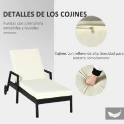 Outsunny Conjunto De 2 Tumbonas De Ratán De Jardín Con Cojines Acolchados Respaldo Ajustable En 5 Posiciones 2 Ruedas Y Tela Extraíble Lavable 67x196x51 Cm Negro -Jardín Muebles Ventas 75e6dc1dc9b64be34d537c4aeb7c43f8a336f90d f096c477ddcd4cb893eba9a6dc27ab8d