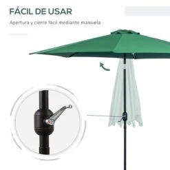 Outsunny Sombrilla De Jardín Ø295x250 Cm Con Manivela Parasol Exterior Con Mecanismo De Inclinación Y Poste Desmontable De Metal Para Terraza Piscina Patio Verde 15 Outsunny Sombrilla De Jardín Ø295x250 Cm Con Manivela Parasol Exterior Con Mecanismo De Inclinación Y Poste Desmontable De Metal Para Terraza Piscina Patio Verde -Jardín Muebles Ventas 762d6628f9dd78b5d27e75071569c58eb06a944d 4115ce1e2d2844fa9b338ed9cf286ec2