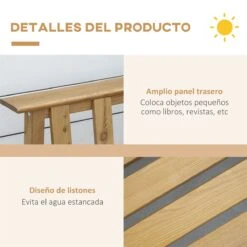 Outsunny Banco De Jardín De 3 Plazas Banco Exterior De Madera Con Respaldo De Listones Para Terraza Patio Balcón Carga 360 Kg 144x60x77 Cm Natural -Jardín Muebles Ventas 76ee823c195742fc1e1a2b541d76426e61d5e85f b151b02390e549cc98103e8ce7912cef