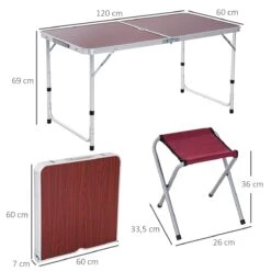 Outsunny Mesa Maleta De Aluminio 4 Taburete Plegable Portátil Para Acampada Picnic Jardín Terraza Conjunto Muebles Exterior Altura Ajustable -Jardín Muebles Ventas 7b1e2057d805c90ca3c486e0f60e9d5b86add714 7eb275a9295f4583a7435f3bb4d7919b