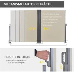 Outsunny Toldo Lateral Retráctil Doble 600x160 Cm Pantalla De Privacidad Extensible Con Ángulo Ajustable Y Protección UV 50+ Para Jardín Balcón Terraza Beige 16 Outsunny Toldo Lateral Retráctil Doble 600x160 Cm Pantalla De Privacidad Extensible Con Ángulo Ajustable Y Protección UV 50+ Para Jardín Balcón Terraza Beige -Jardín Muebles Ventas 7b9682c59beac9c6157b7fbb3ee7e2e9be27a7a9 5226fd6988d641f1be677a410654509f