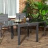 Outsunny Mesa De Jardín Extensible De Aluminio Mesa De Comedor Rectangular Con Encimera De Vidrio Templado Carga 50 Kg Para Terraza 160x80x75 Cm Negro -Jardín Muebles Ventas 7cacede28da83e7732be031899358f4b52a57f28 101c85e16965497384386b28b9bbfdee
