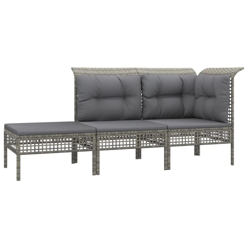 Set De Muebles De Jardín 13 Pzas Y Cojines Ratán Sintético Gris VidaXL 6 Set De Muebles De Jardín 13 Pzas Y Cojines Ratán Sintético Gris VidaXL - Imagen 4