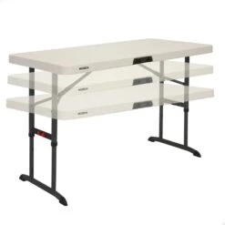 Mesa Plegable Ajustable En Altura LIFETIME 122 X 61 X 61-86 Cm