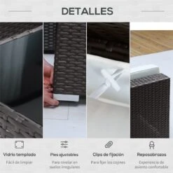 Outsunny Conjunto Muebles De Jardín Ratán 7 Piezas Set De Sofás Patio Con 1 Mesita Almohada Y Cojín Incluido Marco Acero Resistente Intemperie UV Marrón 17 Outsunny Conjunto Muebles De Jardín Ratán 7 Piezas Set De Sofás Patio Con 1 Mesita Almohada Y Cojín Incluido Marco Acero Resistente Intemperie UV Marrón -Jardín Muebles Ventas 8184e11f353a2c4a7f52097a839494a751142275 b645f7153c7c4e77a8395f3b141ea2c0