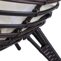 Outsunny Sillón De Ratán Balcón En Forma De Lágrima Con Cojín Acolchado De Algodón PP Estilo Moderno Para Exterior E Interior Carga 160 Kg 101x89x156 Cm Marrón Y Crema -Jardín Muebles Ventas 81a5c977dcfa28d916598d95da1bf7b500cb9856 83d1cde5746d44cab93bc39b644b5730