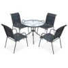 Juego De Comedor De Jardín 5 Piezas De Acero Negro VidaXL -Jardín Muebles Ventas 821876b45538ef305cf0bcd1531d3e6c58e34927 4ff8ade2790742f481f92c7e8a7f7b43
